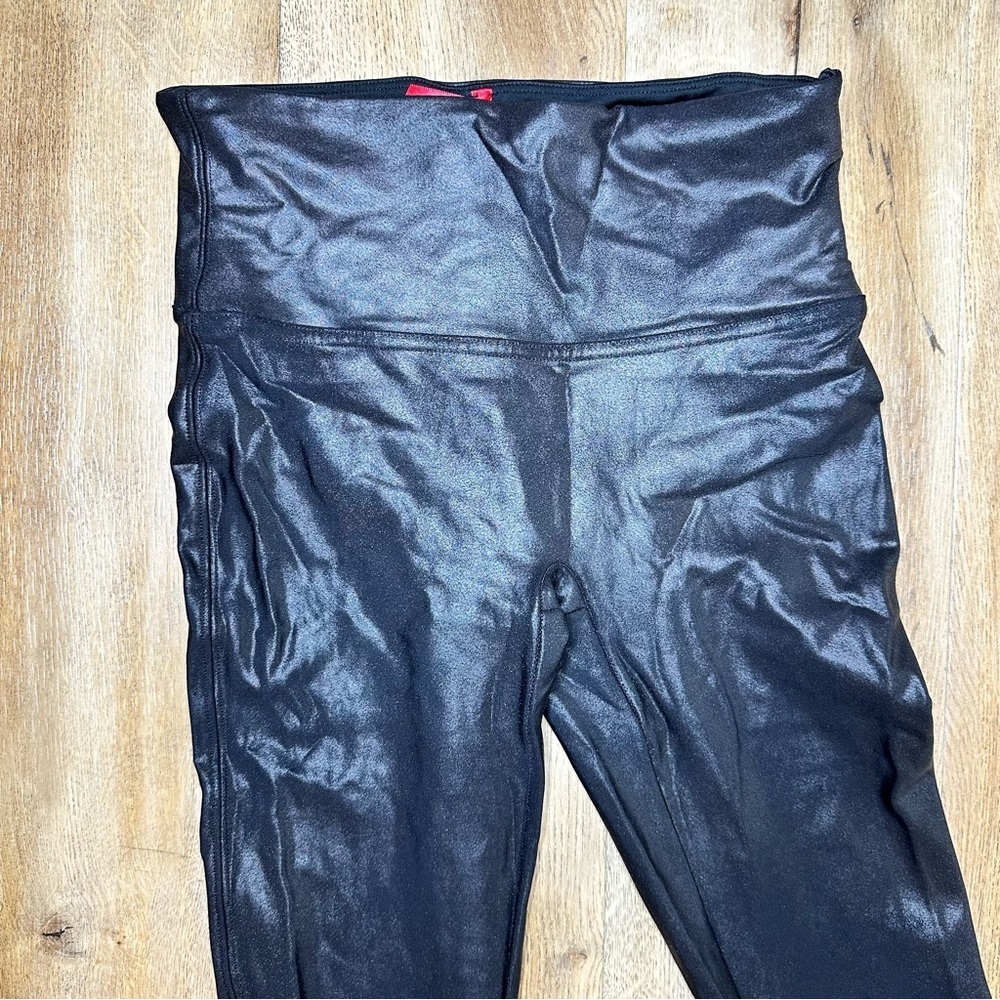 SPANX Faux Leather Black Leggings Size Small - Picture 3 of 11